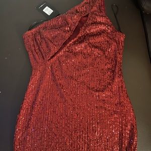 Large red  sequin fashion nova dress